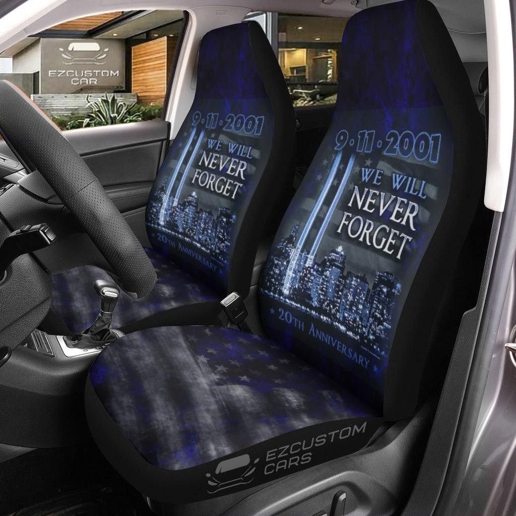 Flag American Car Seat Covers 9-11-2001 We Will Never Forget