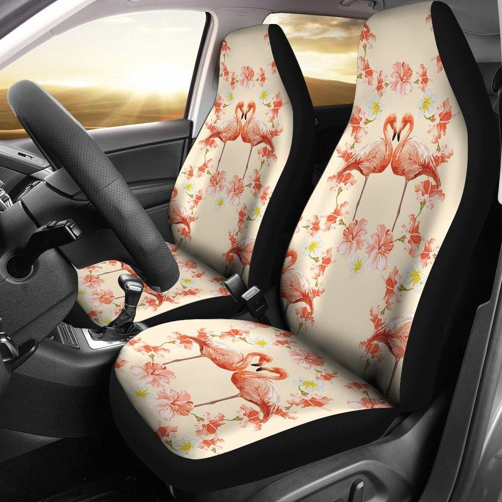 Flamingo Red Hibiscus Universal Fit Car Seat Covers