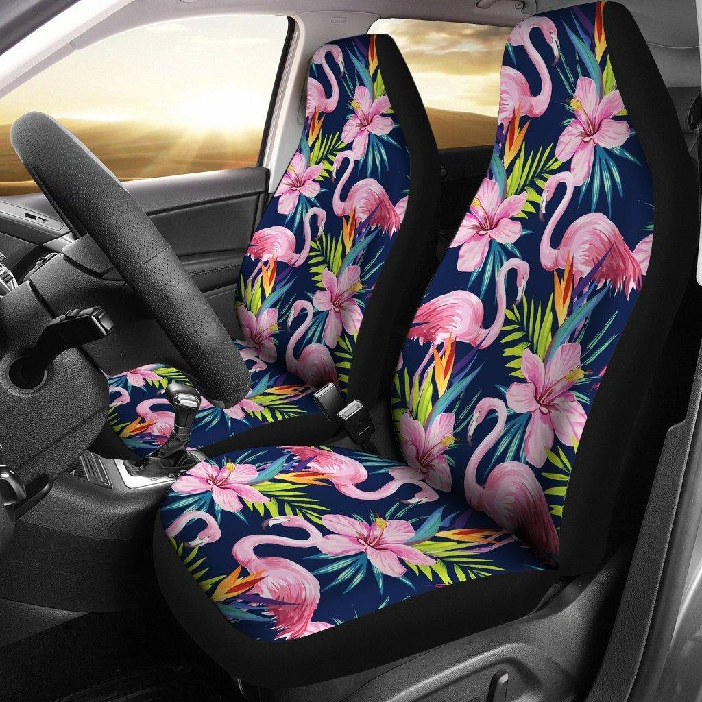 Flamingo Red Hibiscus Universal Fit Car Seat Covers