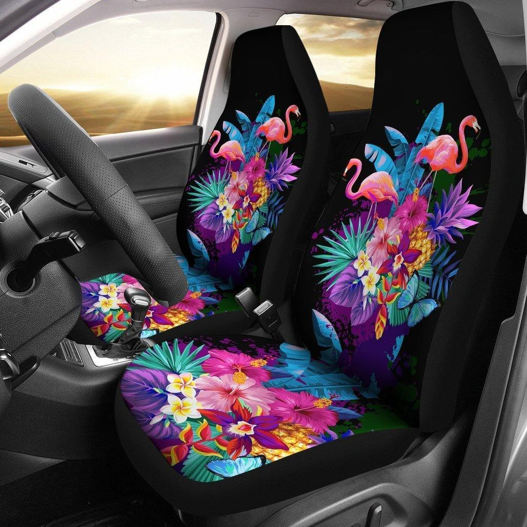 Flamingo Purple Jungle Universal Fit Car Seat Covers