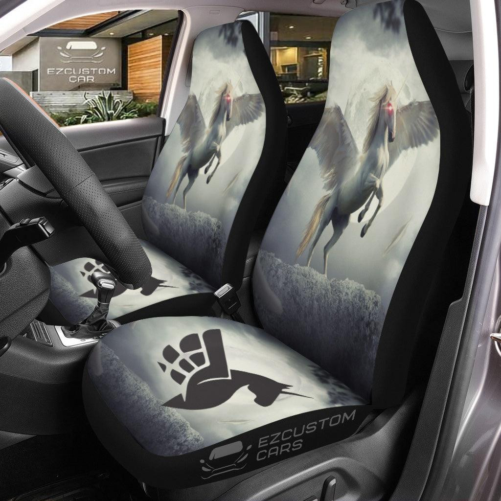 Night Skull Unicorn Car Seat Covers Custom Unicorn Car Accessories