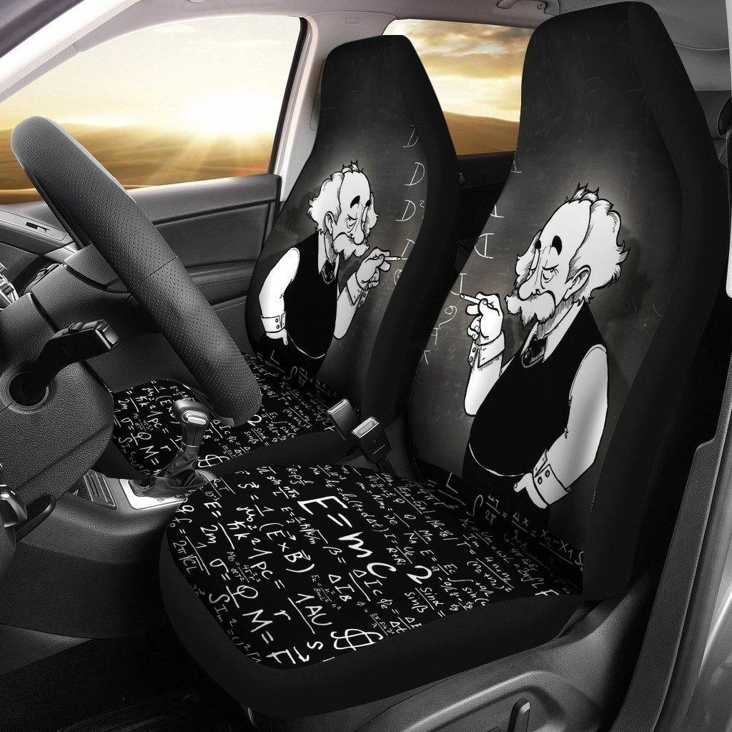 Funny Einstein Car Seat Covers Love Math