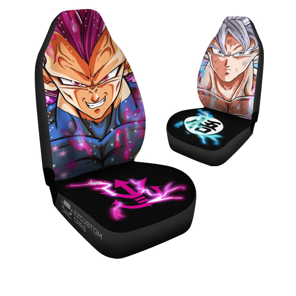 Goku Ultra Instinct vÃ  Vegeta Ultra Ego. Car Seat Covers Custom for Dragon Ball Anime Car Decor