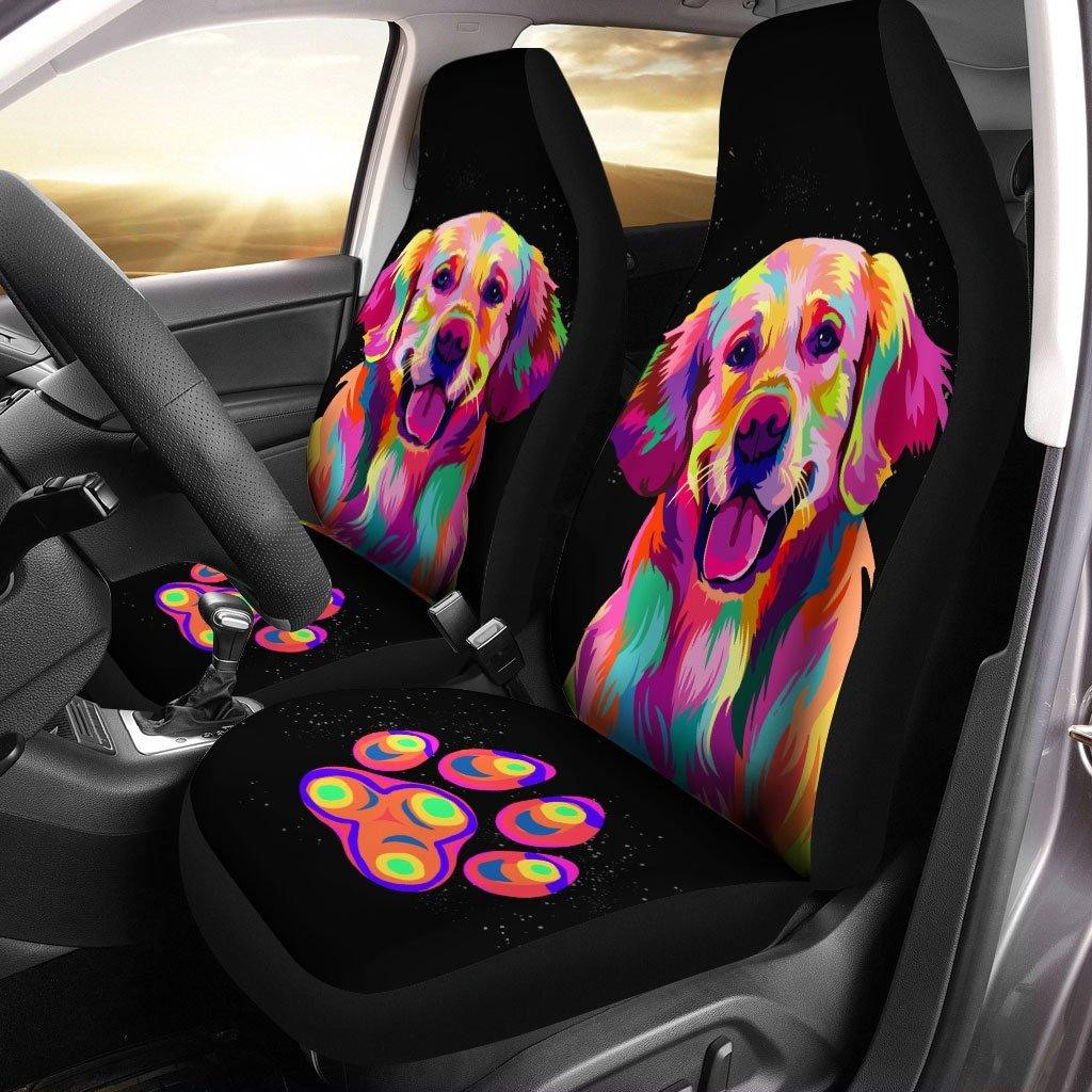 Golden Retriever Abstract Custom Car Seat Covers