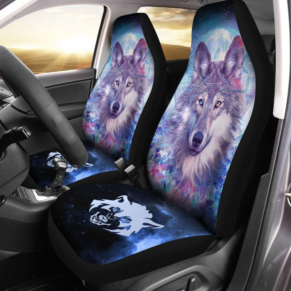 Gray Wolf Car Seat Covers