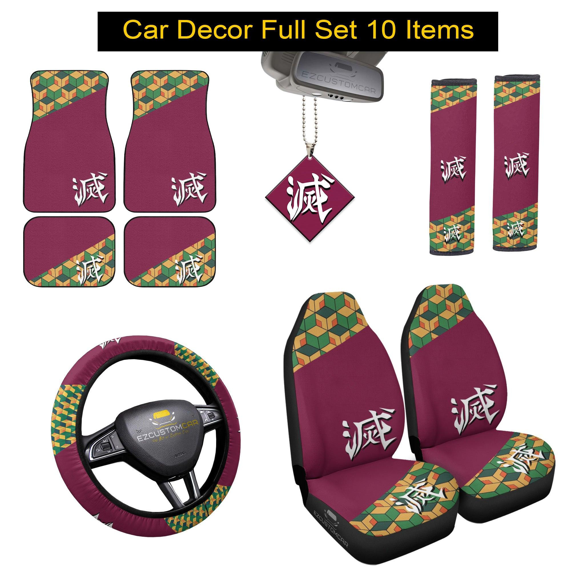 Tanjiro Demon Slayer Car Mats x Seat Covers Set