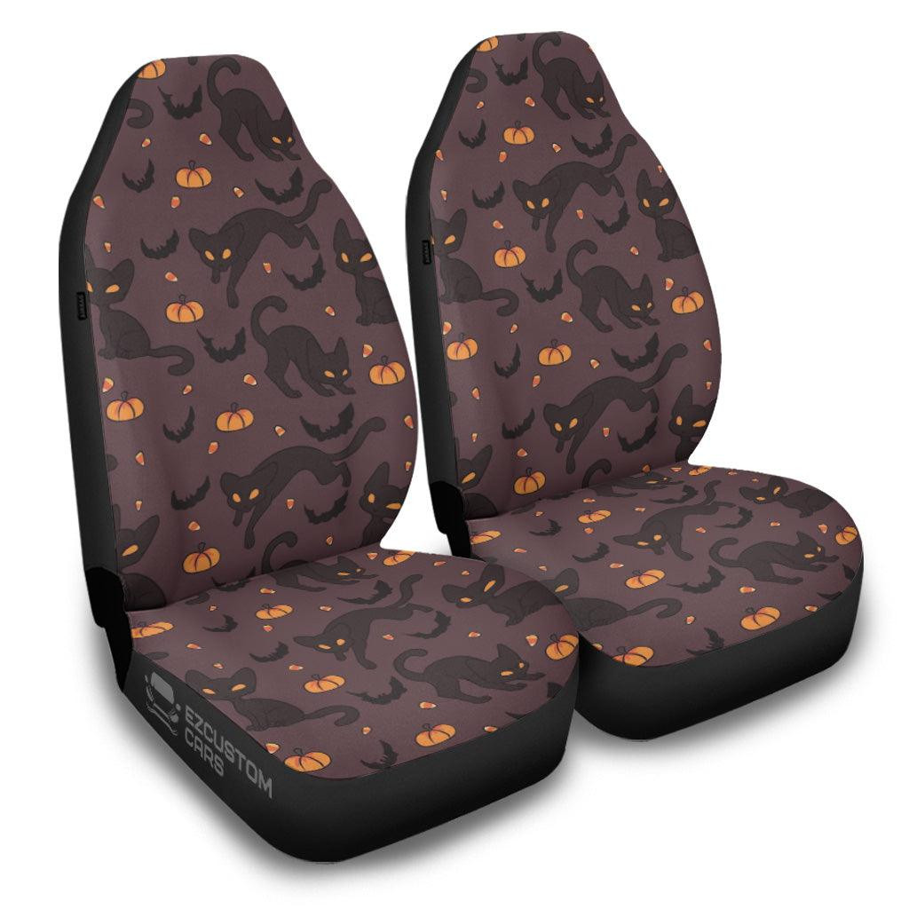 Halloween Car Seat Covers Decor Halloween Pattern Cat