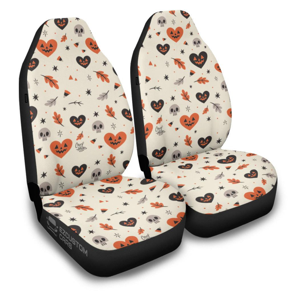 Halloween Car Seat Covers Decor Halloween Skull With Heart
