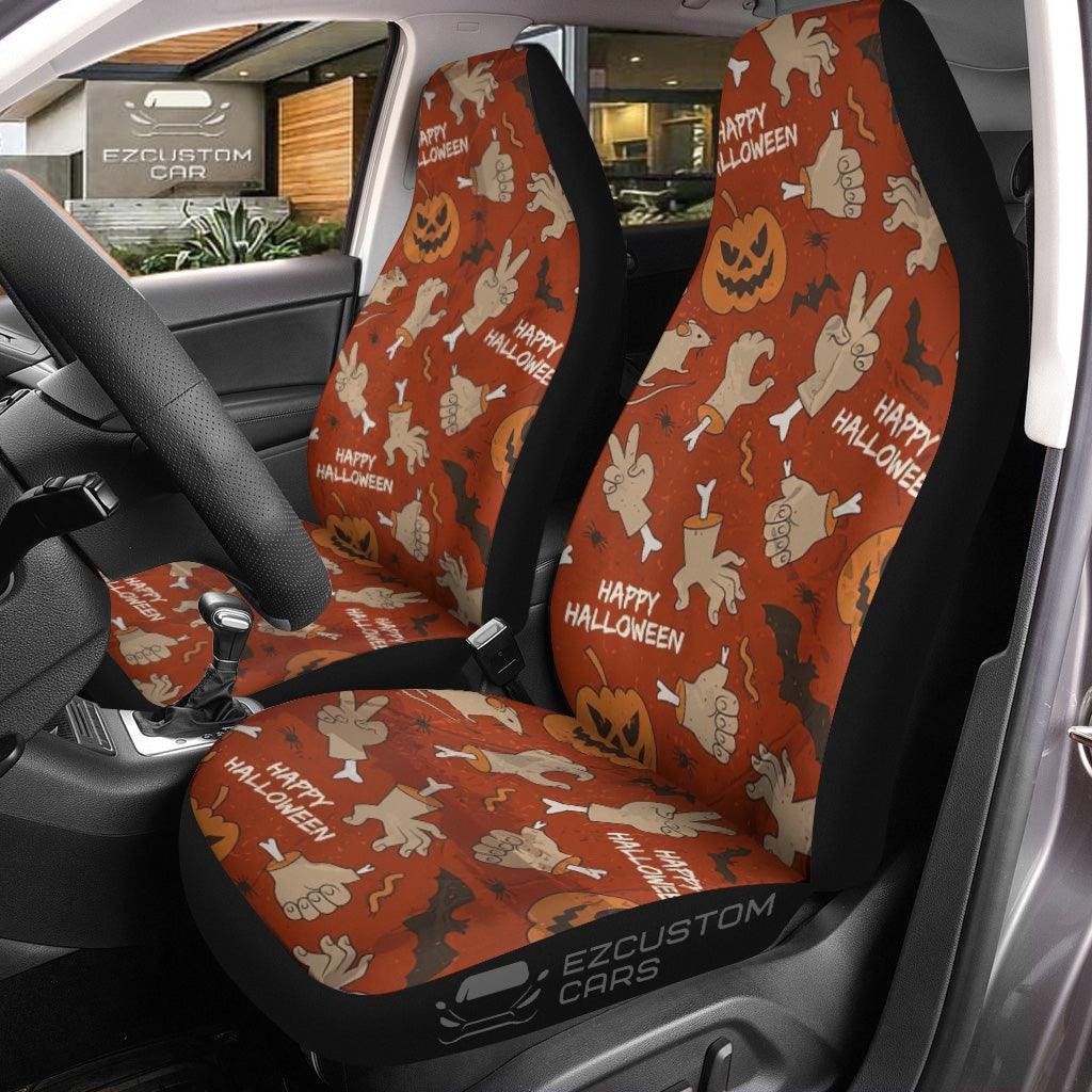Halloween Car Seat Covers Decor Halloween Pattern Ghost, Skull, Pumpkin