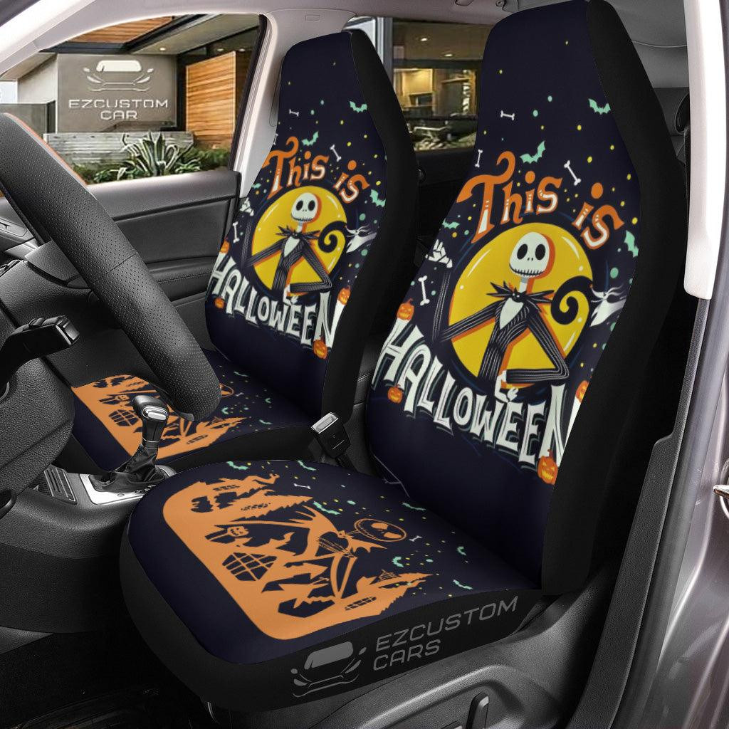 Halloween Car Seat Covers Decor Halloween Pumpkin and Bat