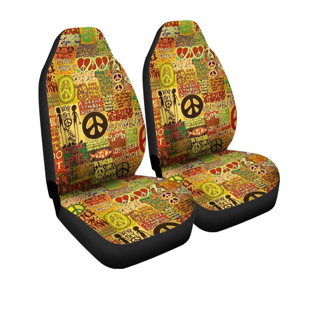 Hippie loves Peace Car Sun Shade Custom Print Colors