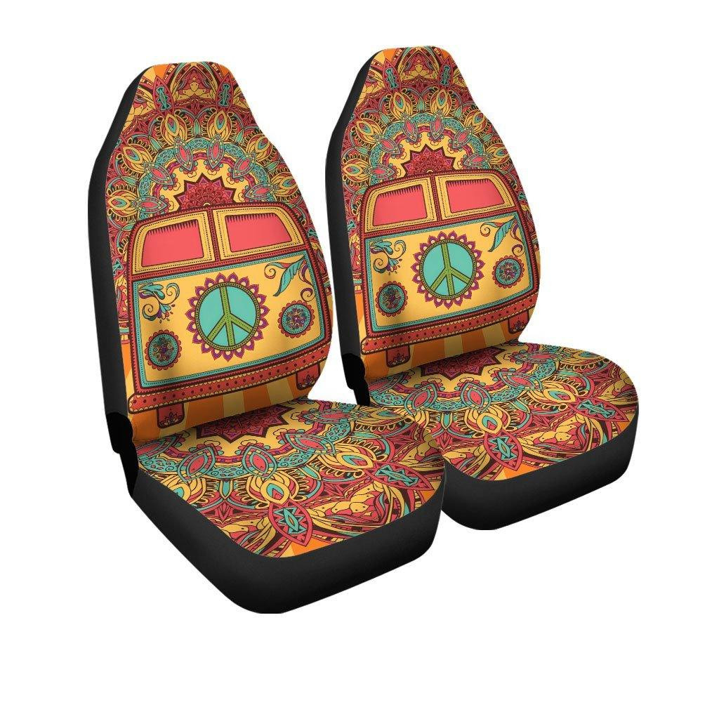 Hippie Car Decor Love Peace Car Seat Covers
