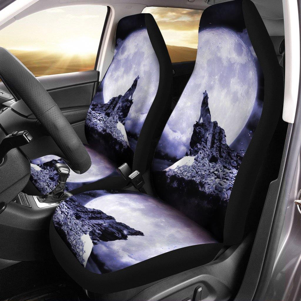 Wolves Howling Under Moon Car Seat Covers
