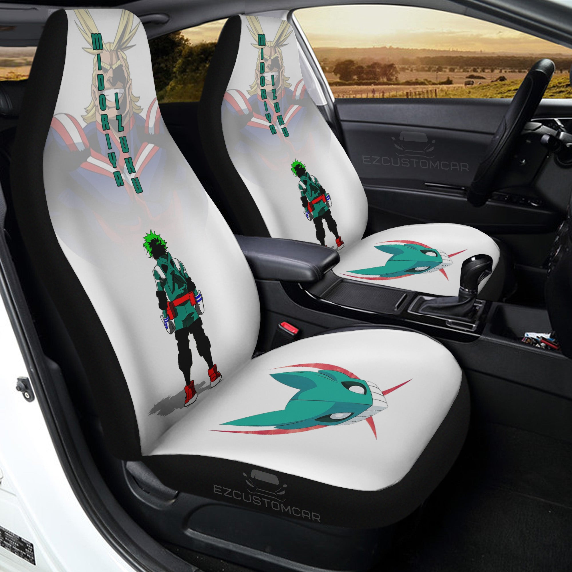 Izuku Midoriya Car Seat Covers Custom for MHA Anime Car Decor