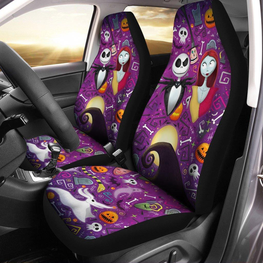Jack and Sally Car Seat Covers Nightmare Before Christmas Car Decor