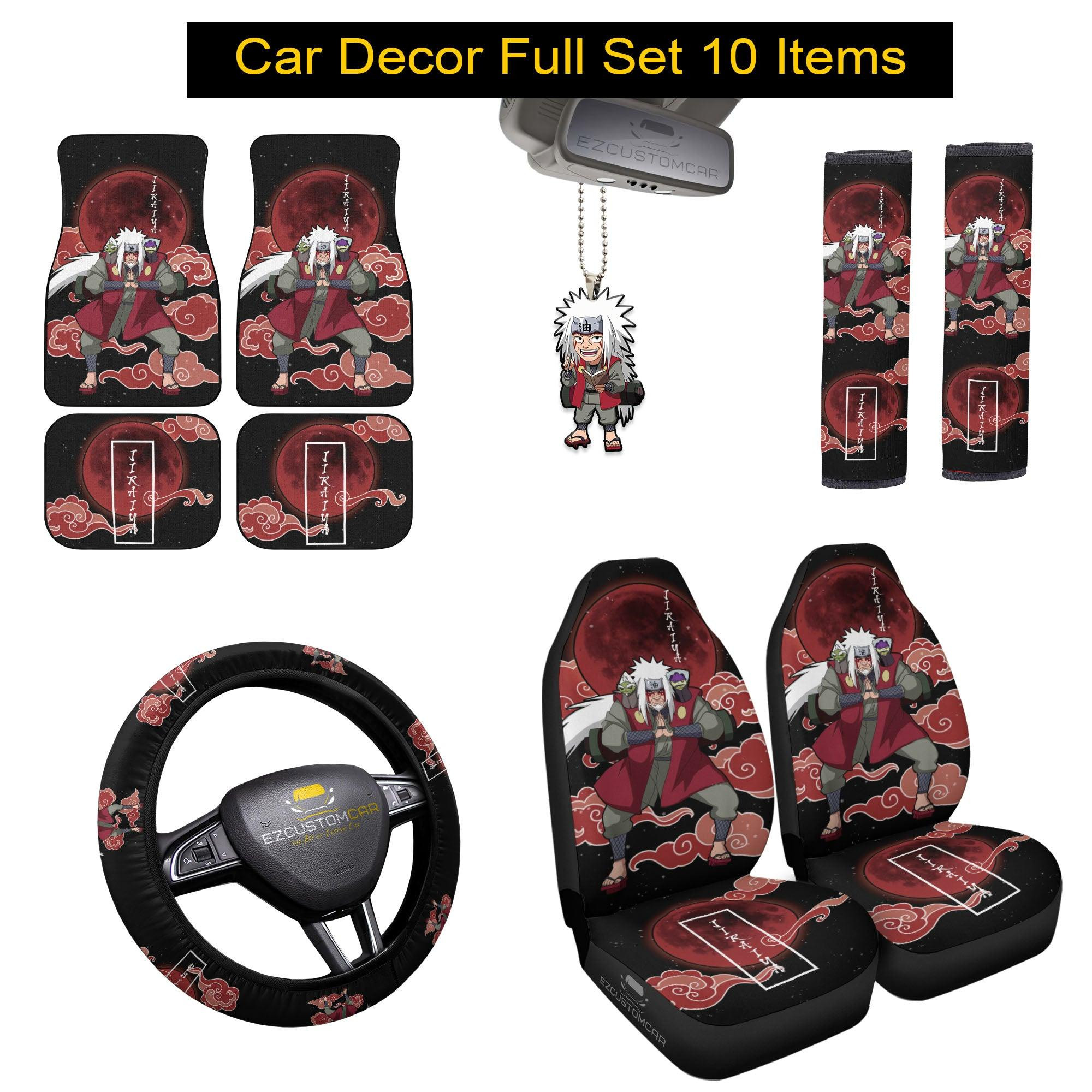 Jiraiya Naruto Car Mats x Car Seat Covers Set Anime Car Decoration