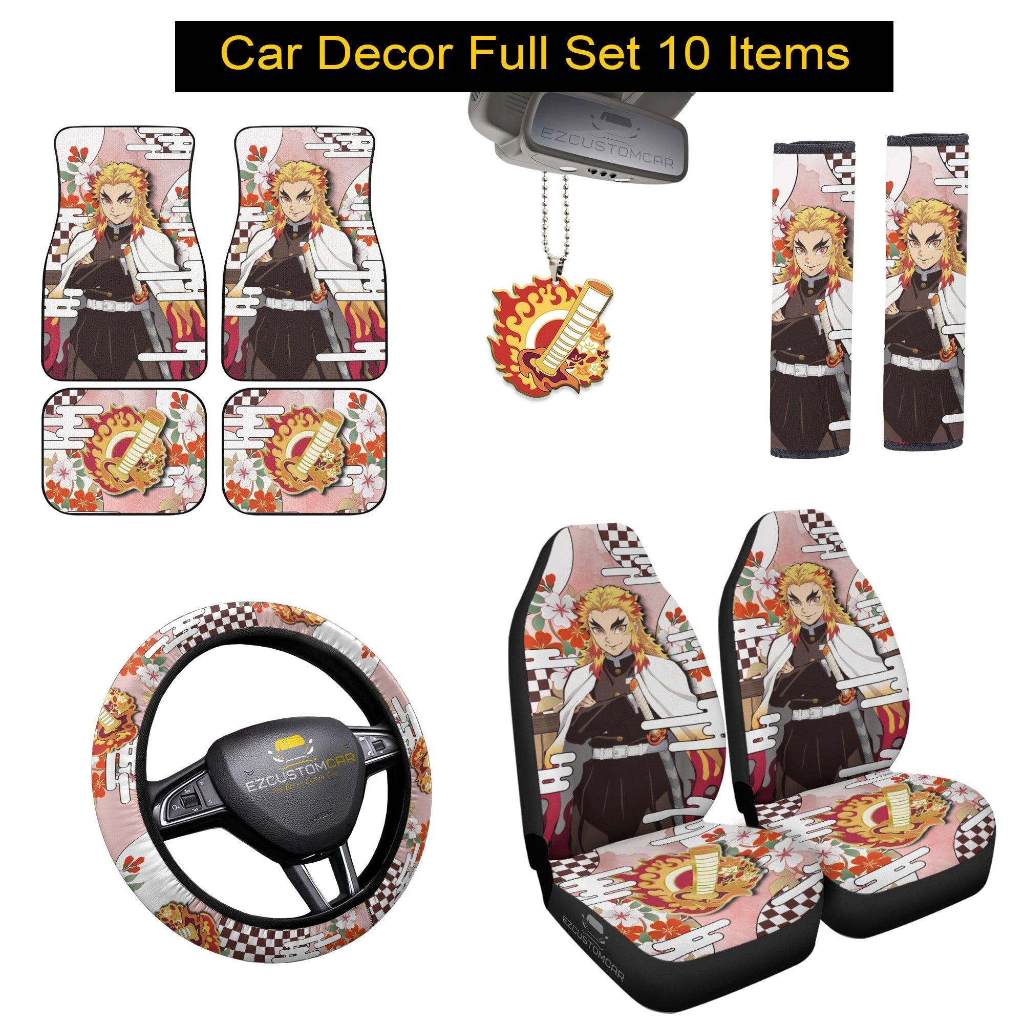 Rengoku Kyojuro Demon Slayer Car Mats x Seat Covers Set