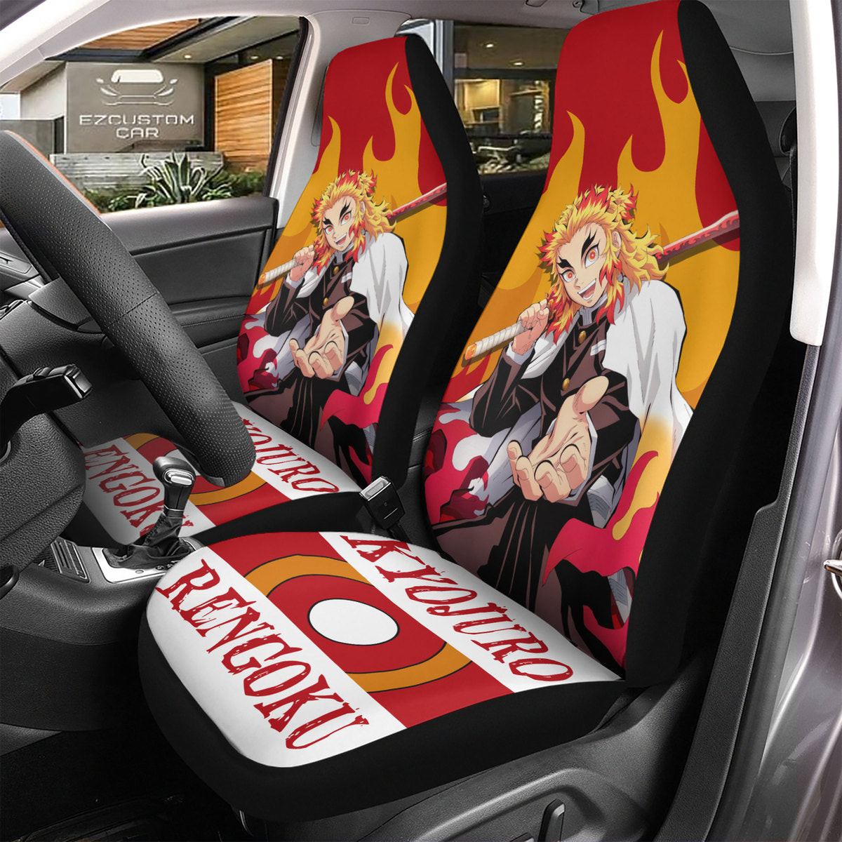 Kyojuro Rengoku Demon Slayer Anime Car Seat Covers