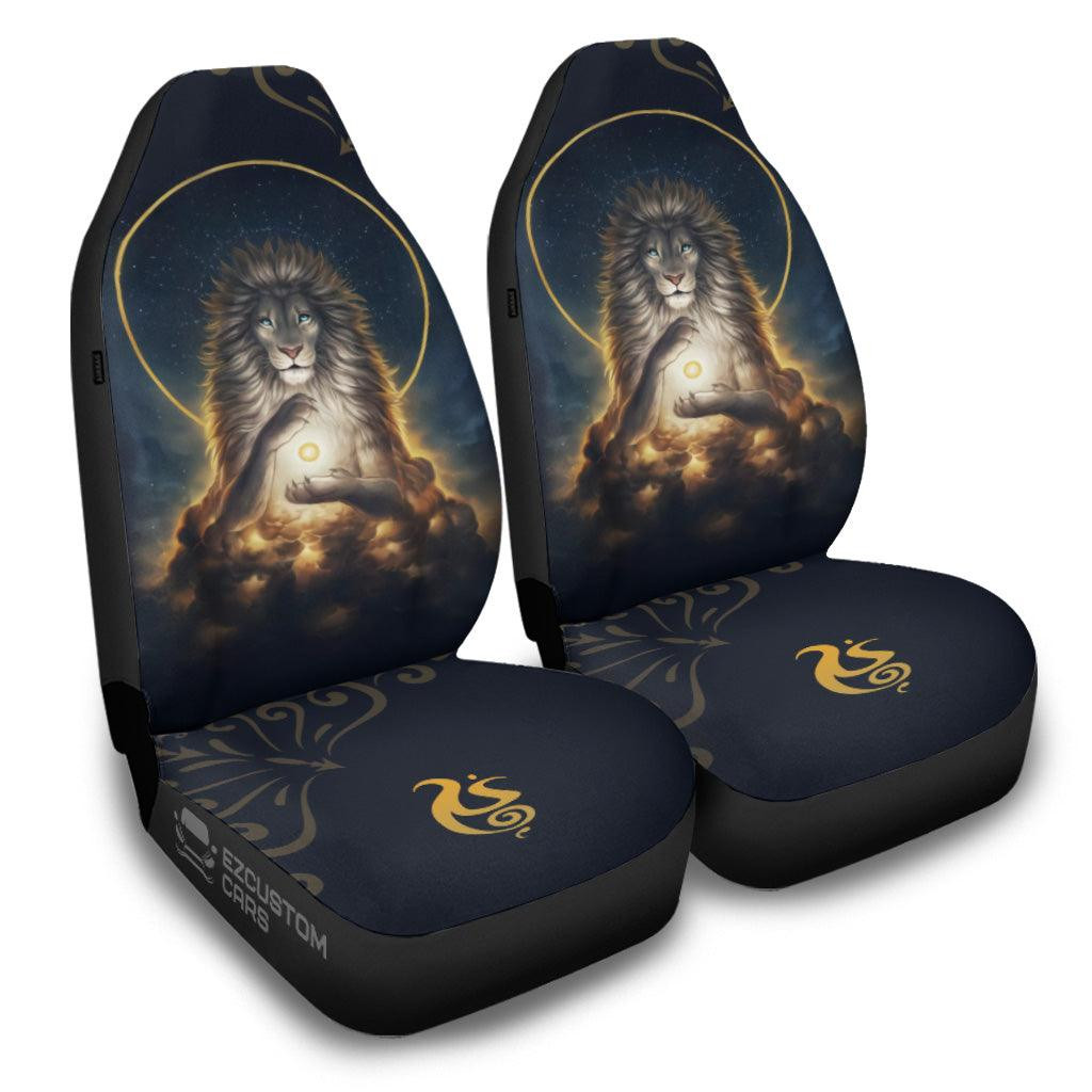 Lion Meditate Car Seat Covers Custom Lion Car Accessories