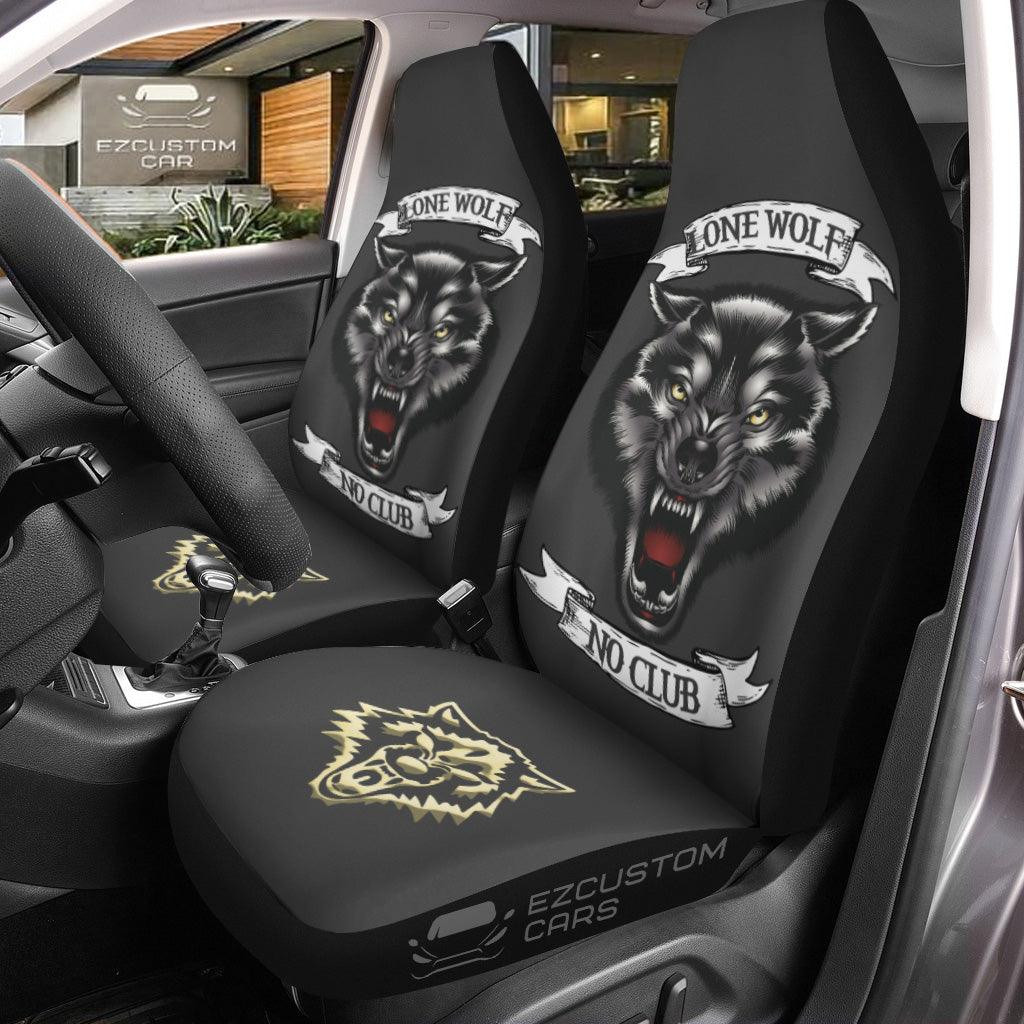 Lone Wolf No Club Car Seat Covers Custom Animal Car Accessories Lone Wolf No Club Car Seat Covers Custom Animal Car Accessories