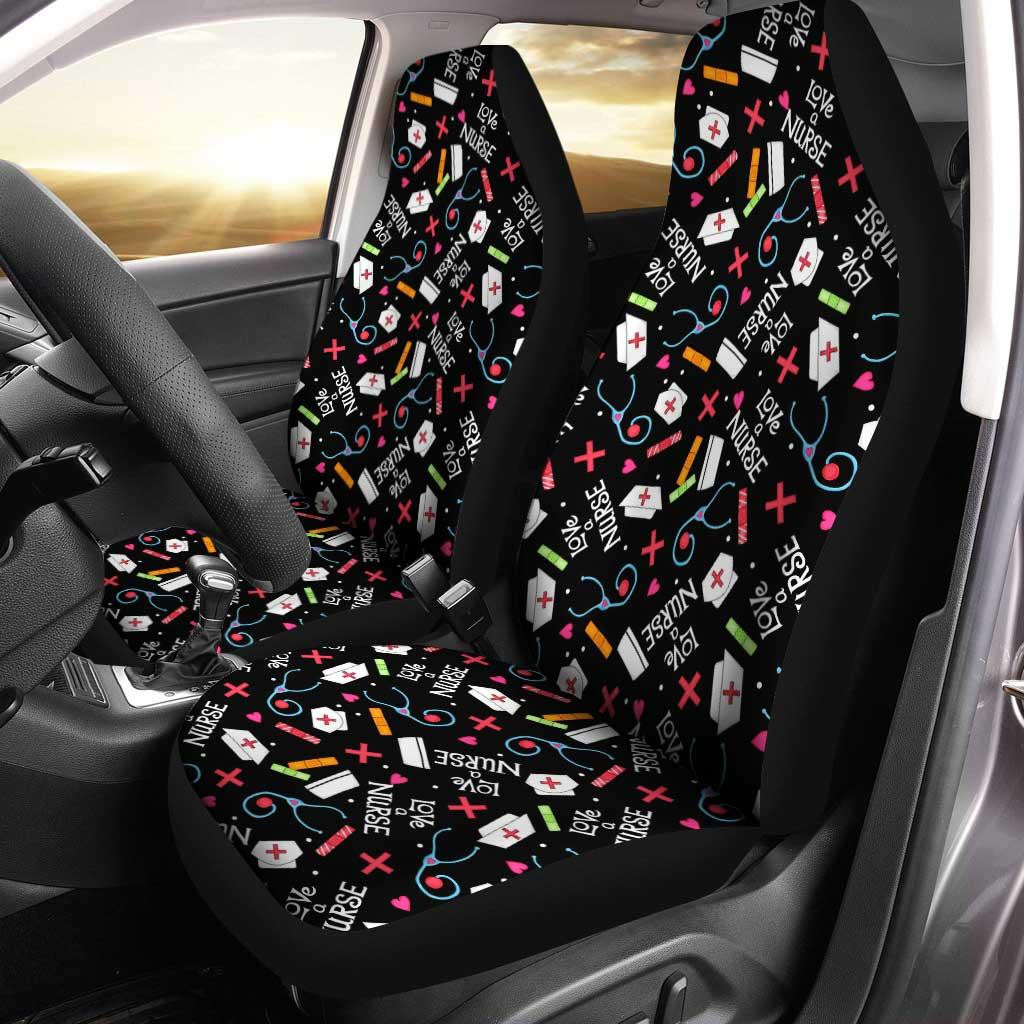 Nurse Sunflower Car Seat Covers Custom And Butterfly Blackout