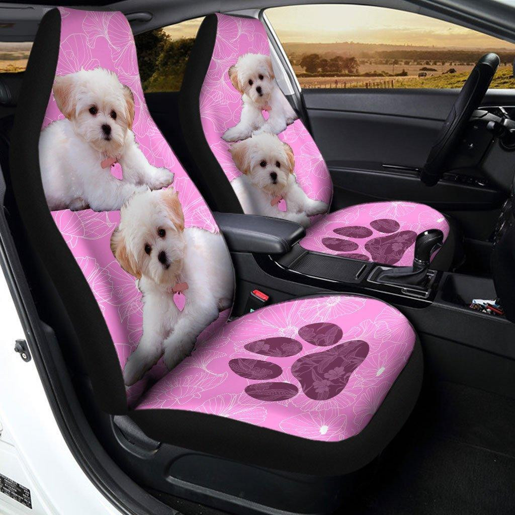 Maltese Car Seat Covers Colorful Car Decor Accessories