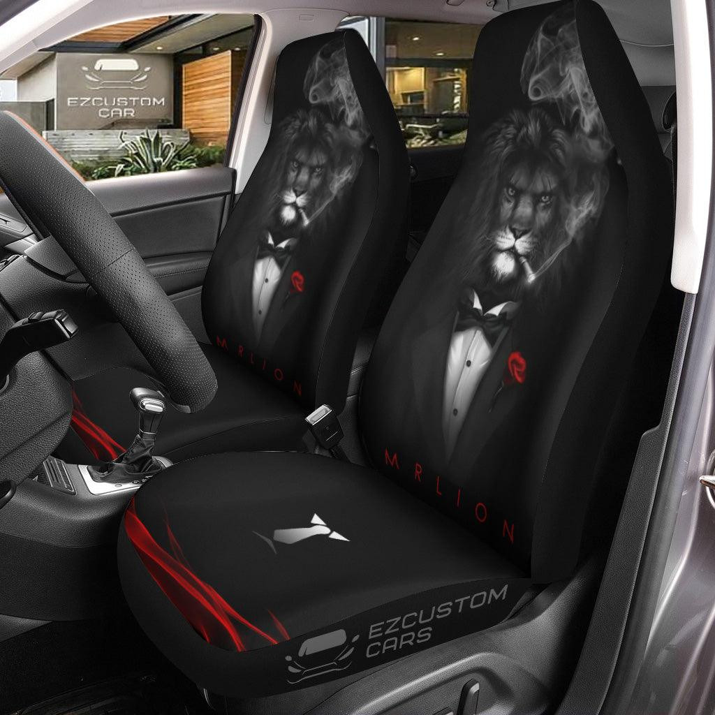 Lion And Tiger Flaming Fire Car Seat Covers