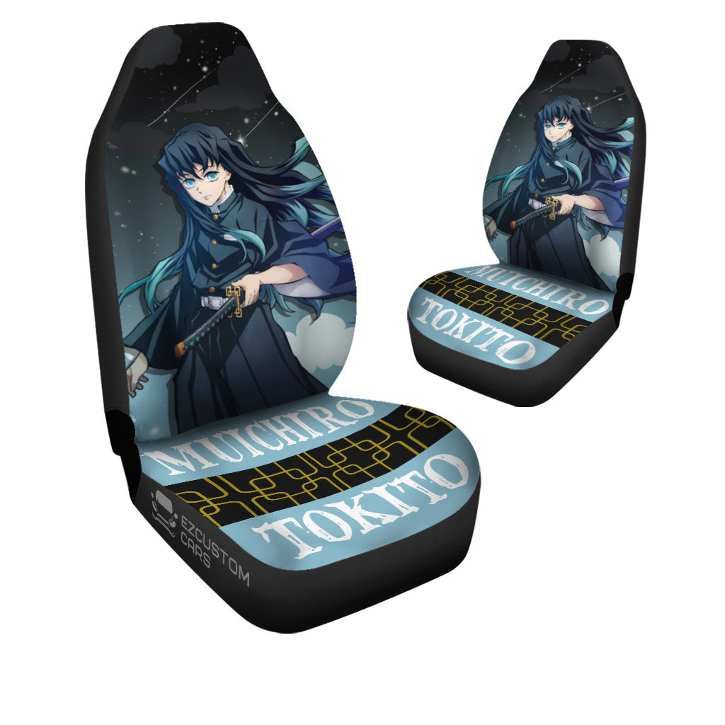 Muichiro Tokito Car Seat Covers Custom for Demon Slayer Anime Car Decor