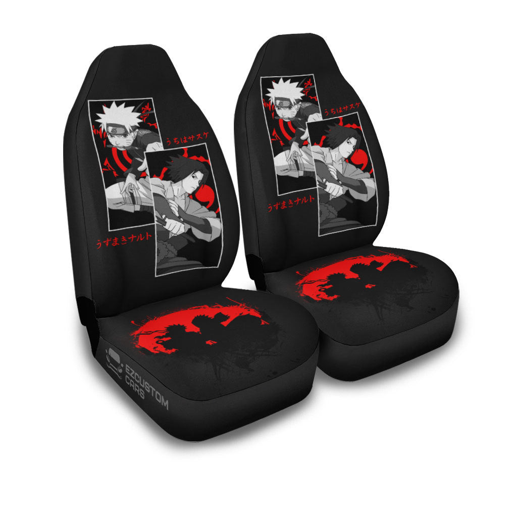 Naruto and Sasuke Car Seat Covers Custom for Naruto Anime Car Decor