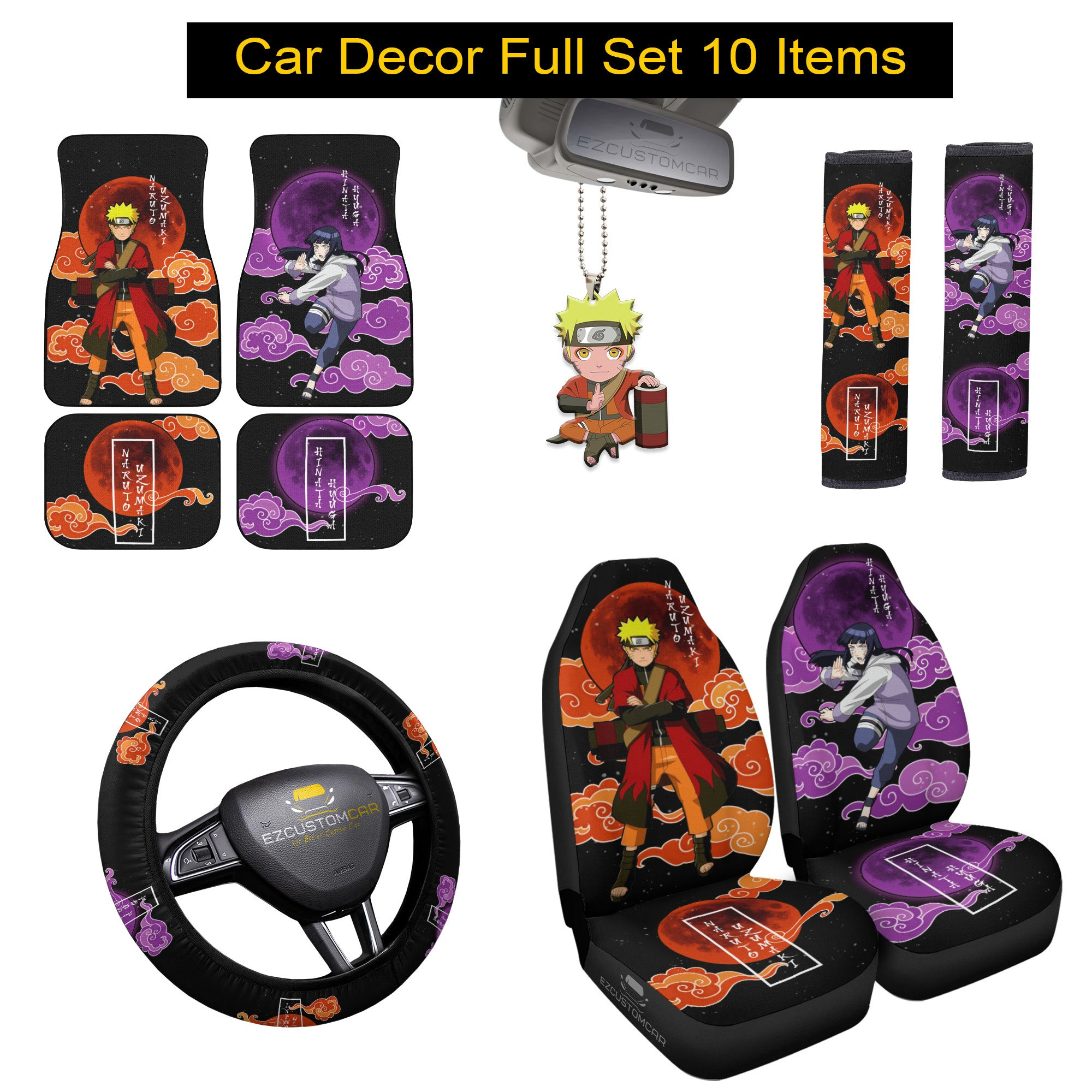Naruto x Hinata Car Decoration Pack For Anime Car Lovers