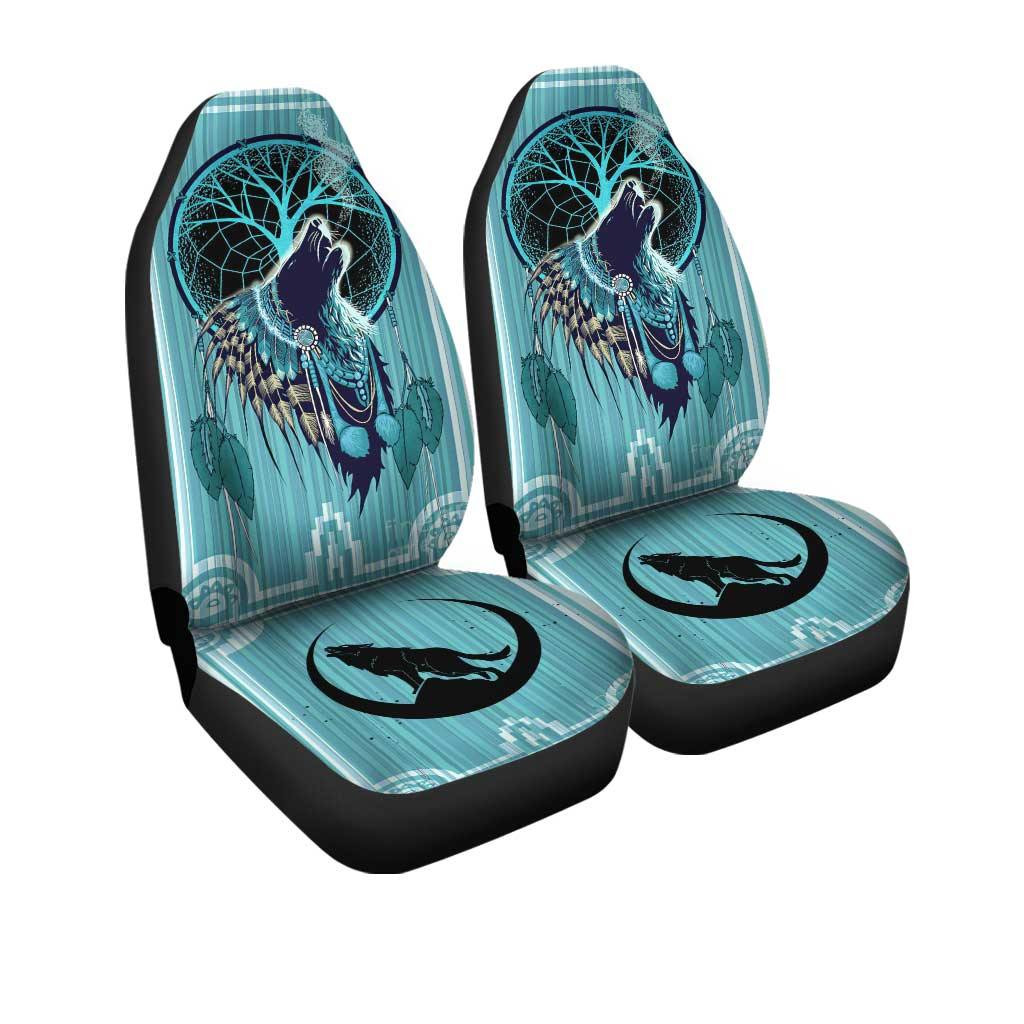 Native American Wolf Dreamcatcher Art Custom Car Seat Covers