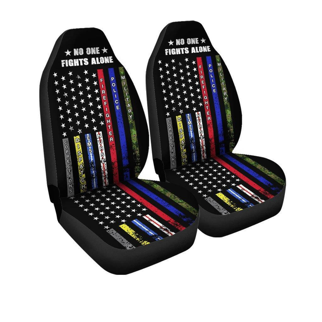 No One Fights Alone Car Seat Covers US Flag Car Accessories