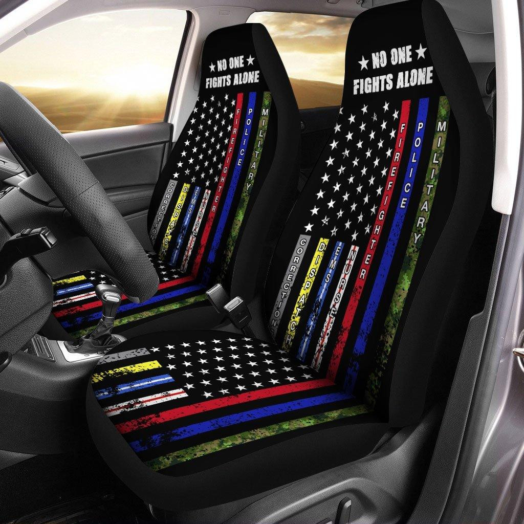 No One Fights Alone Car Seat Covers US Flag Car Accessories