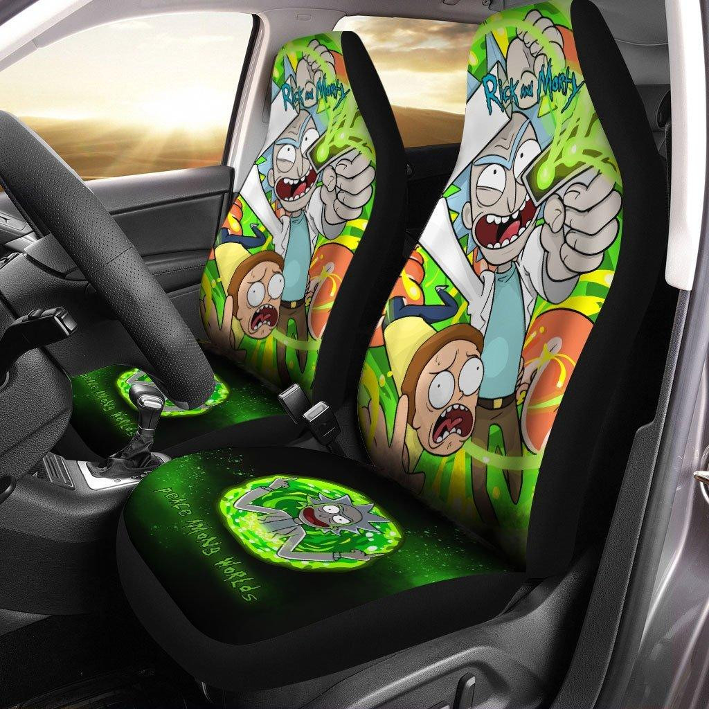 Peace Among Worlds Rick and Morty Custom Car Seat Covers