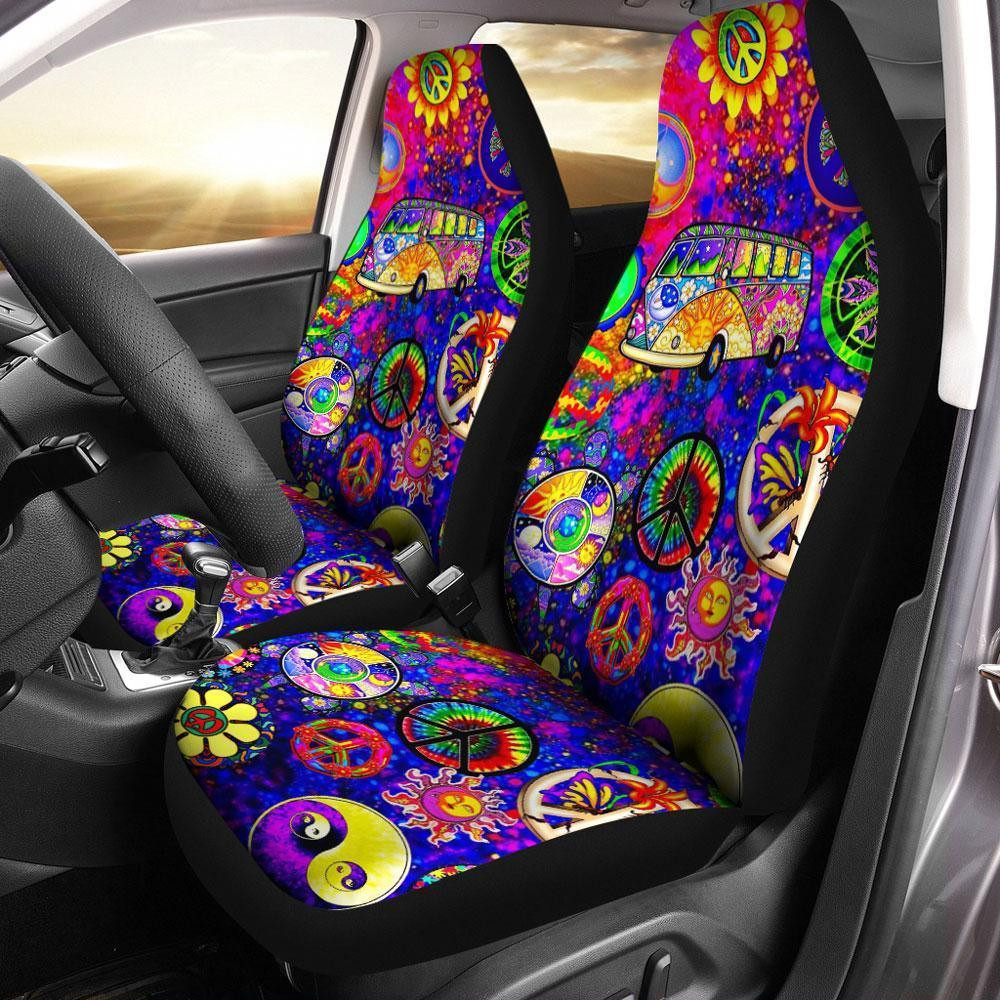 Weed Car Seat Covers In A World Full Of Roses Pattern