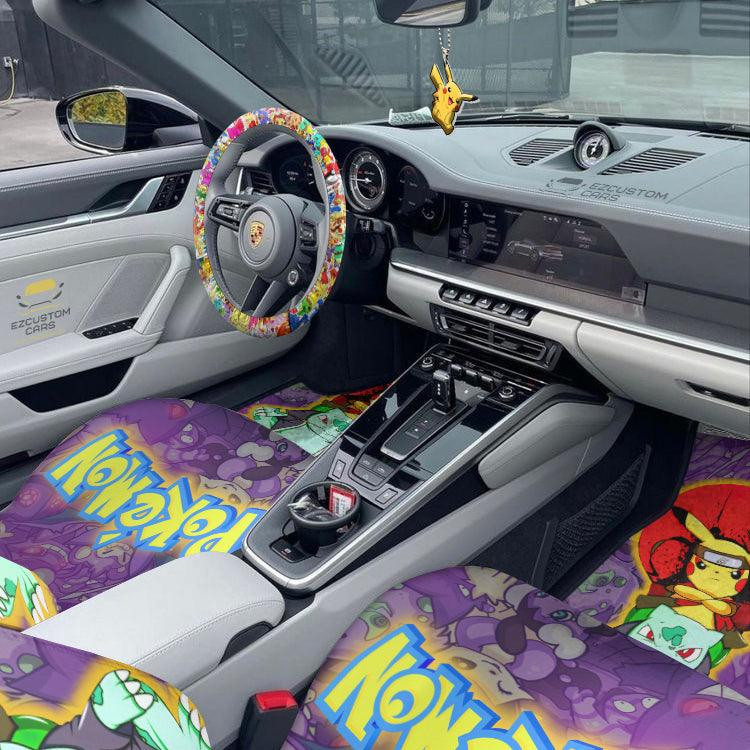 Pikachu Pokemon Car Mats x Seat Covers Set