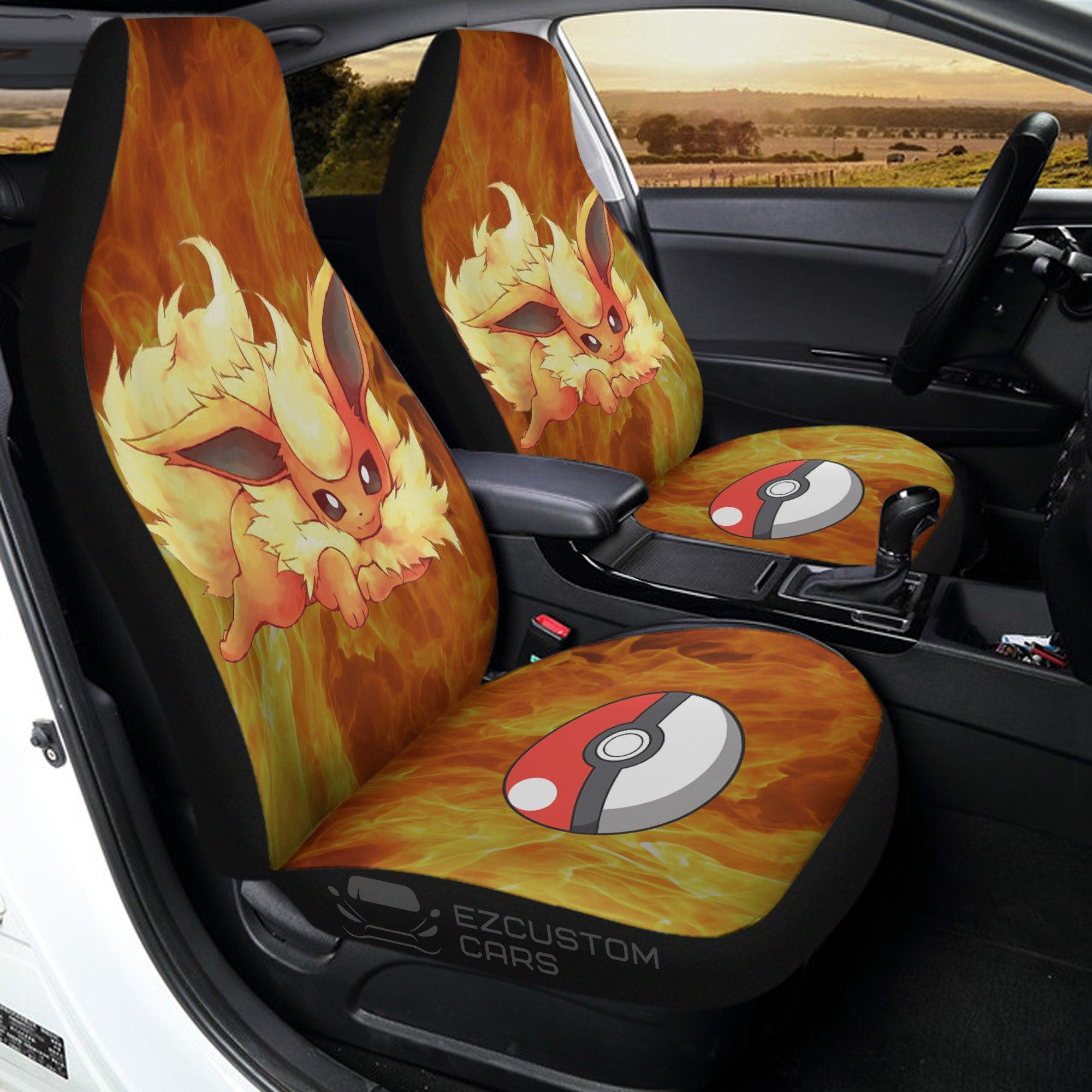 Pokemon Car Seat Covers Flareon on Fire