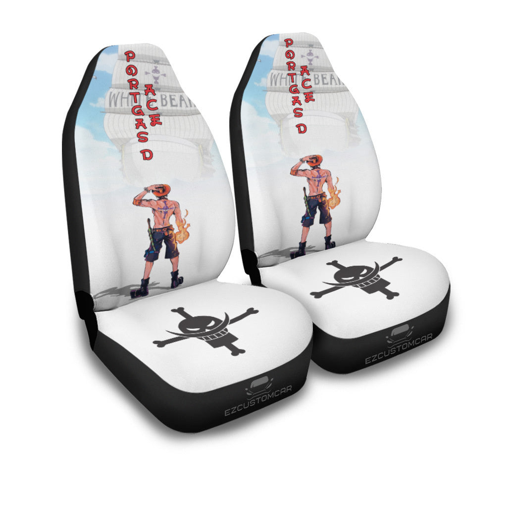 Portgas D Ace Car Seat Covers Custom for One Piece Anime Car Decor