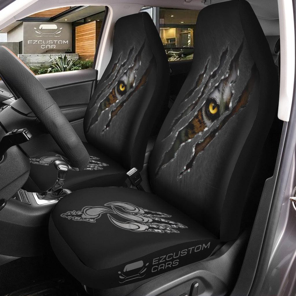 Predatory Tiger Car Seat Covers Custom Tiger Car Accessories