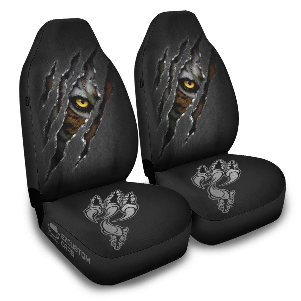 Predatory Tiger Car Seat Covers Custom Tiger Car Accessories