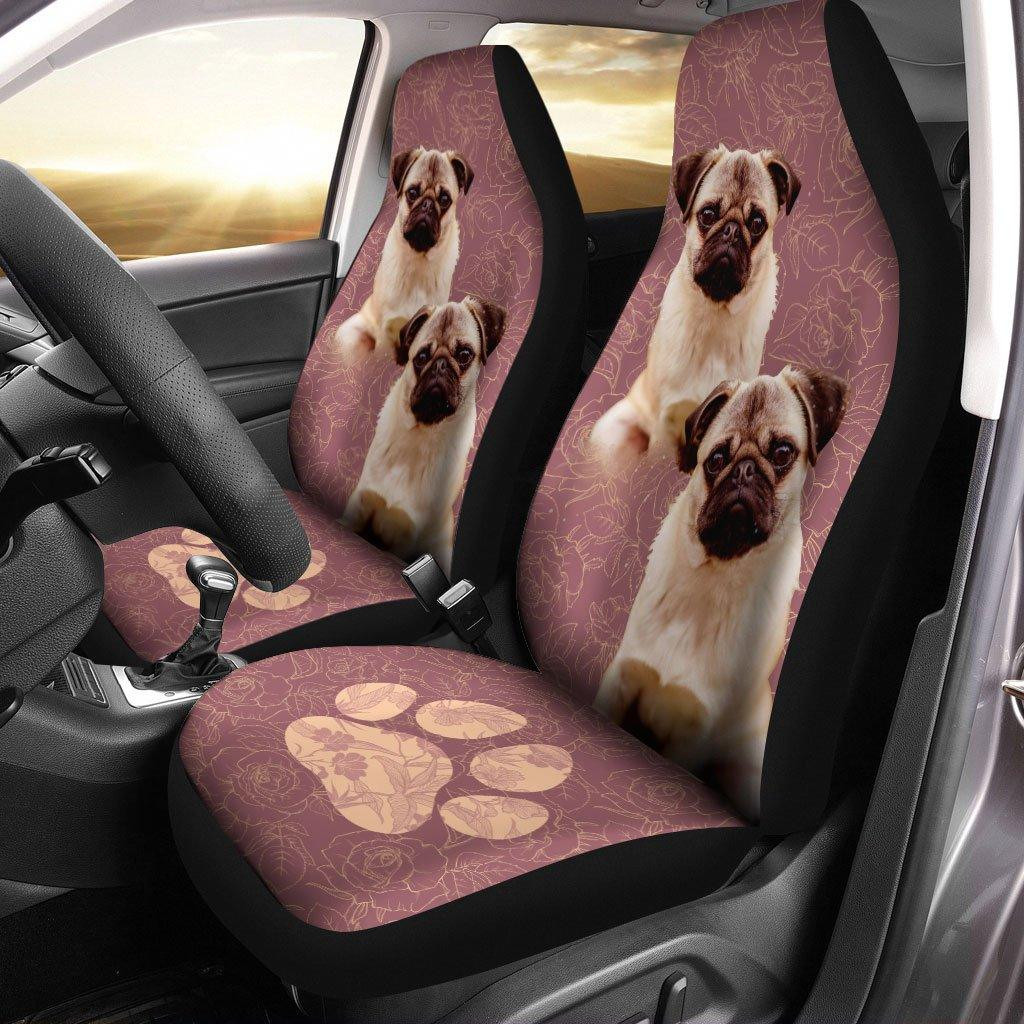 Pug in Pink Anime Steering Wheel Cover