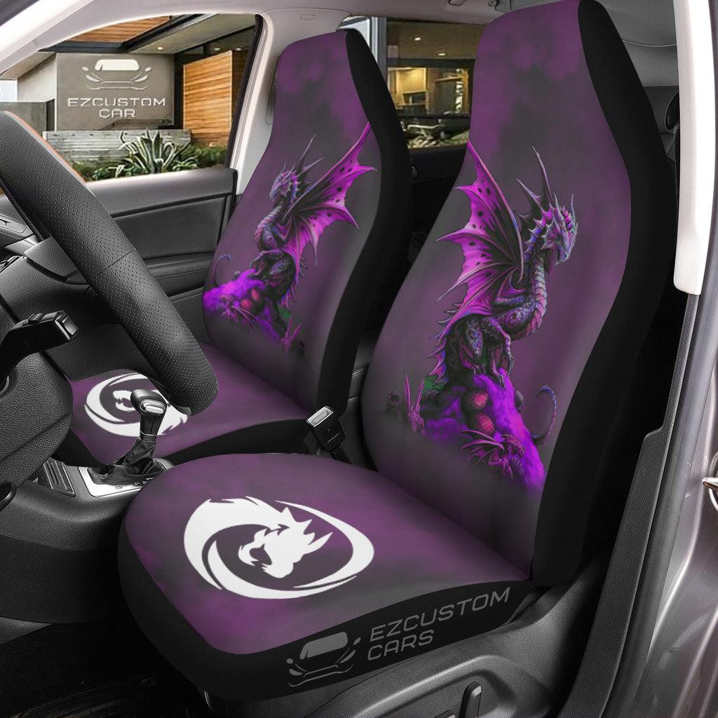 Purple Dragon Car Seat Covers Custom Dragon Car Accessories