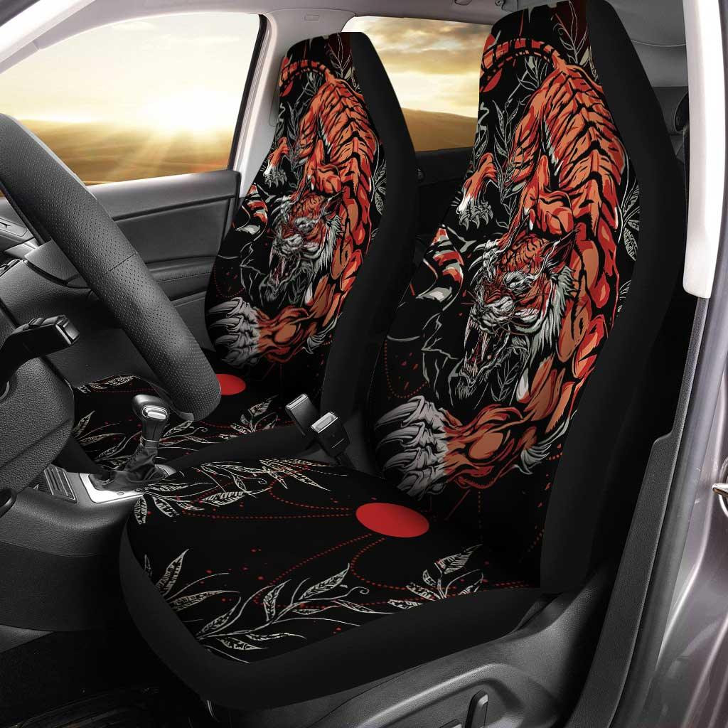 Red Tiger In The Darkness Car Seat Covers