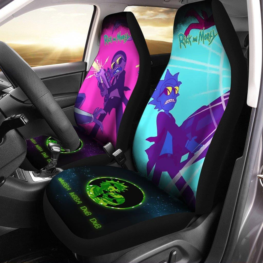 Rick And Morty Fighting With Aliens Car Seat Covers