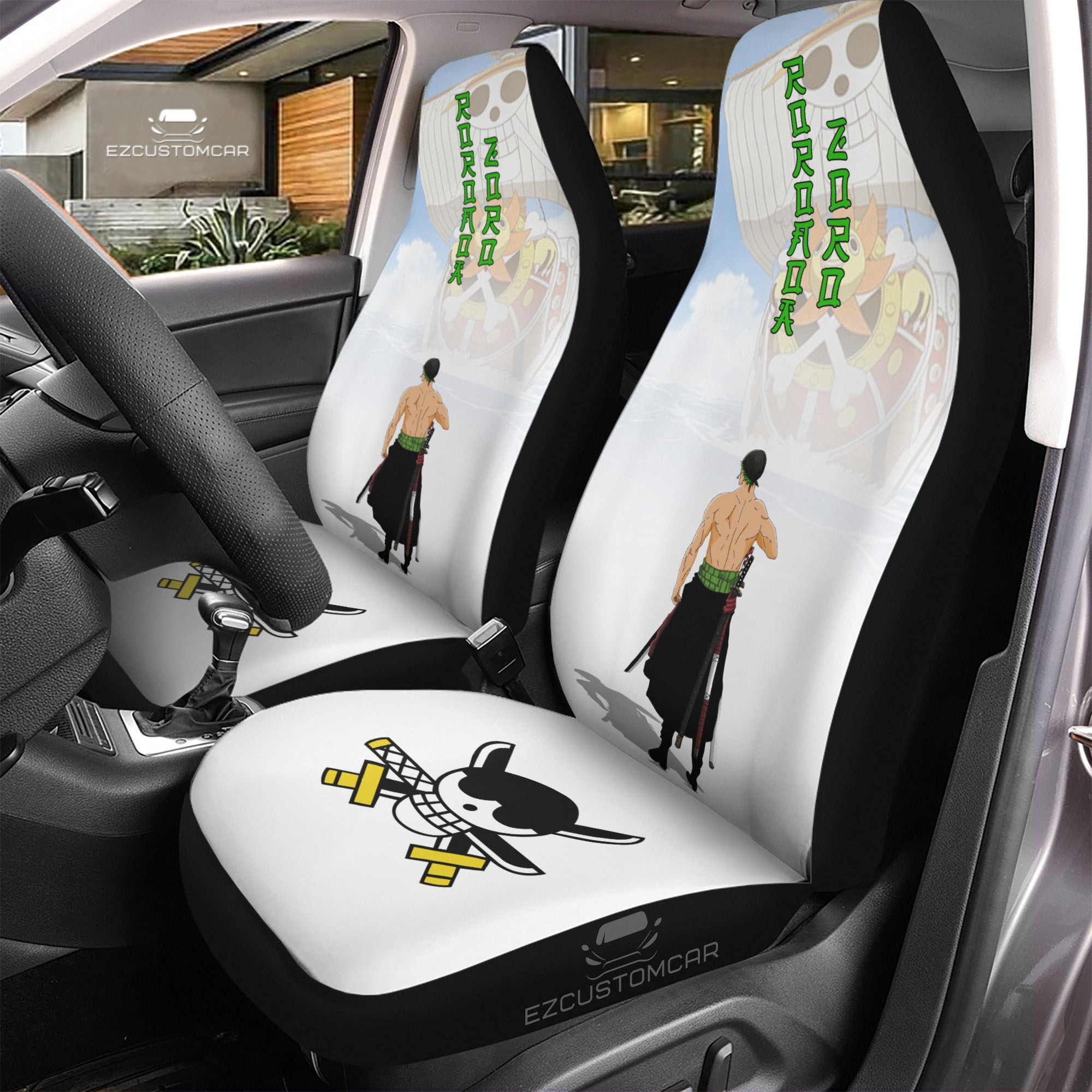Roronoa Zoro Car Seat Covers Custom for One Piece Anime Car Decor