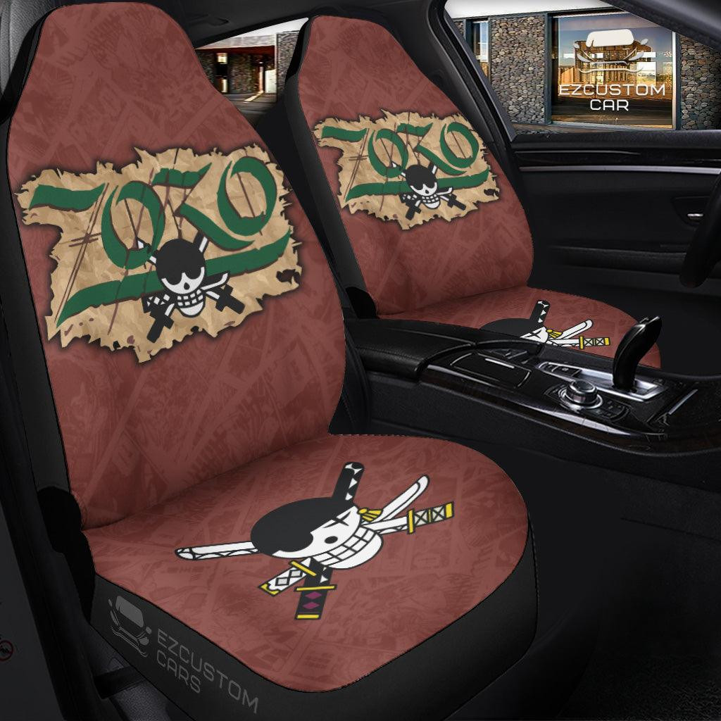 Roronoa Zoro Car Seat Covers Custom One Piece Zoro Flag Car Accessories