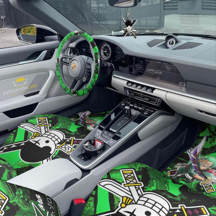Roronoa Zoro One Piece Car Mats x Car Seat Covers Set Anime Car Decoration