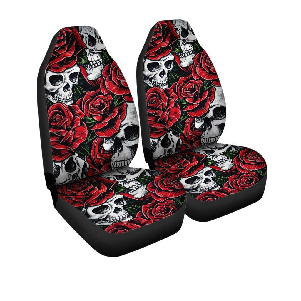 Rose And Skull Custom Car Seat Covers