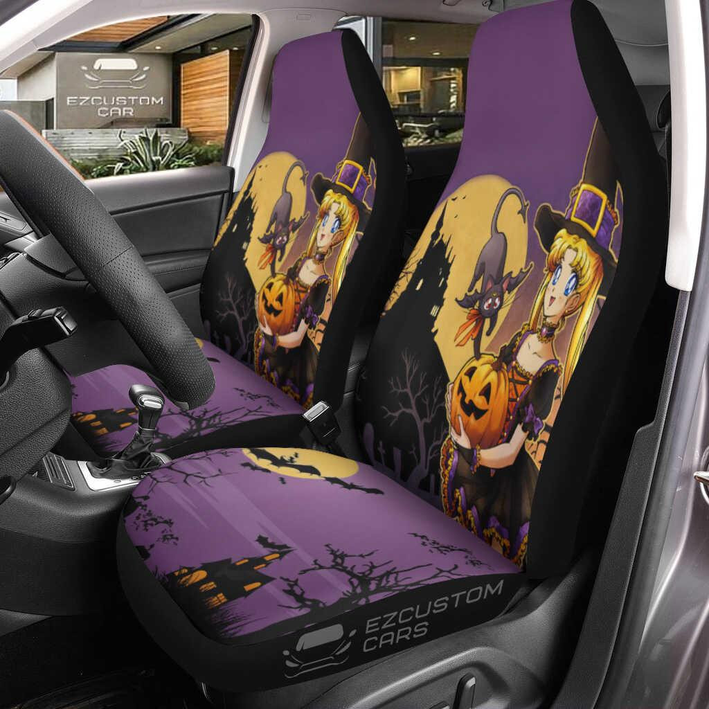 Sailor Moon Car Seat Covers Halloween Anime Car Decor Sailor Moon and Mouse