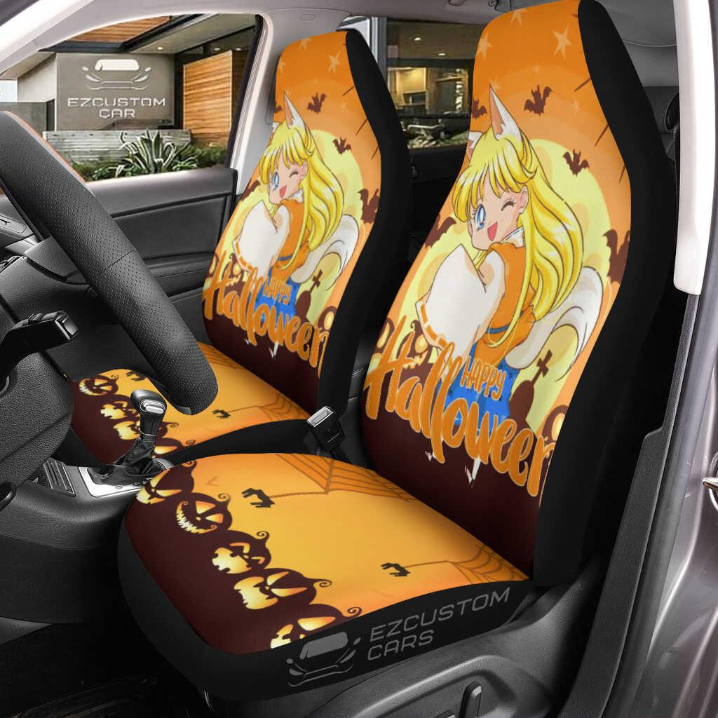 Sailor Moon Car Seat Covers Halloween Anime Car Decor Sailor Moon and Mouse